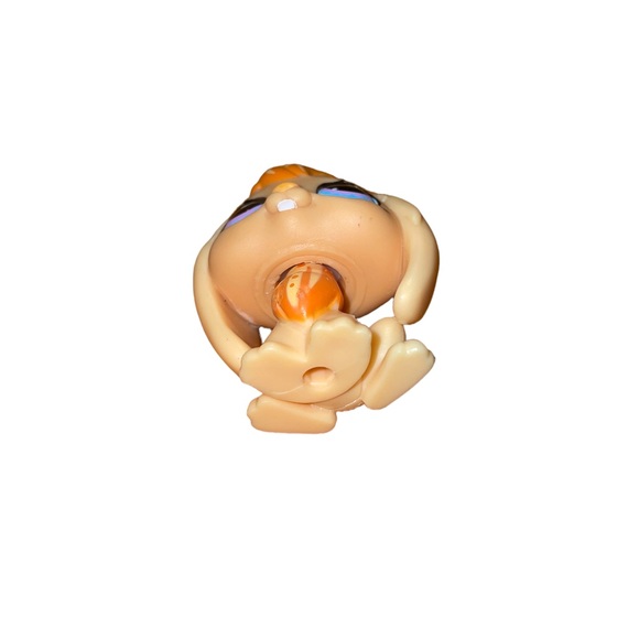 littlest pet shop # 480 orange lop eared bunny rabbit with pink & purple eyes - Picture 3 of 7